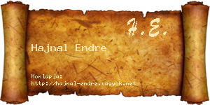 Hajnal Endre névjegykártya