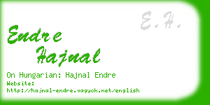 endre hajnal business card